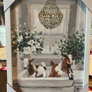 Adorable baby goats canvas and acrylic 16. x 12.1 brand new